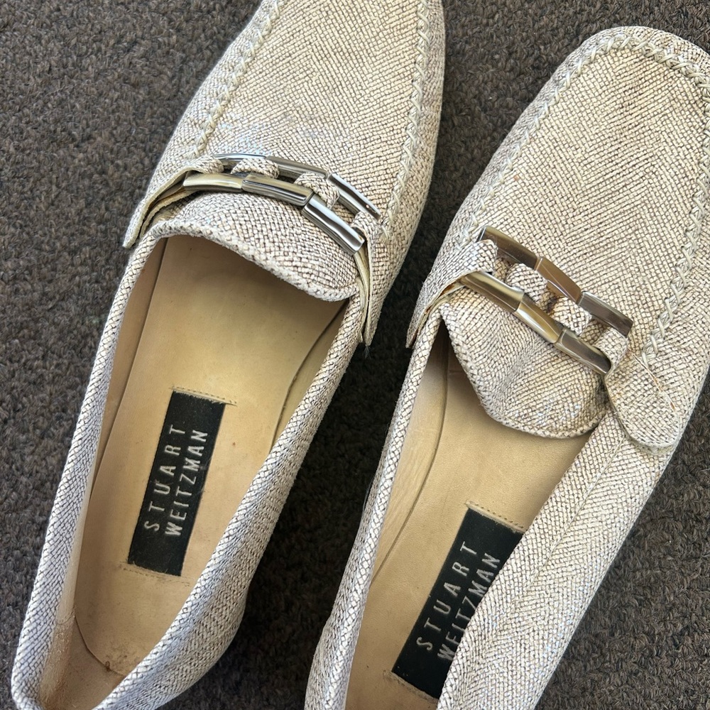 Stuart Weitzman brig/gold flats